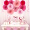 Hot-Pink Rose Red Party-Decorations - 33pcs Banner,Streamers Tassel Garland,Tissue Pom Poms Honeycomb,Paper Lanterns Fan,Birthday Wedding Bridal Baby Shower Bachelorette Engagement Decor